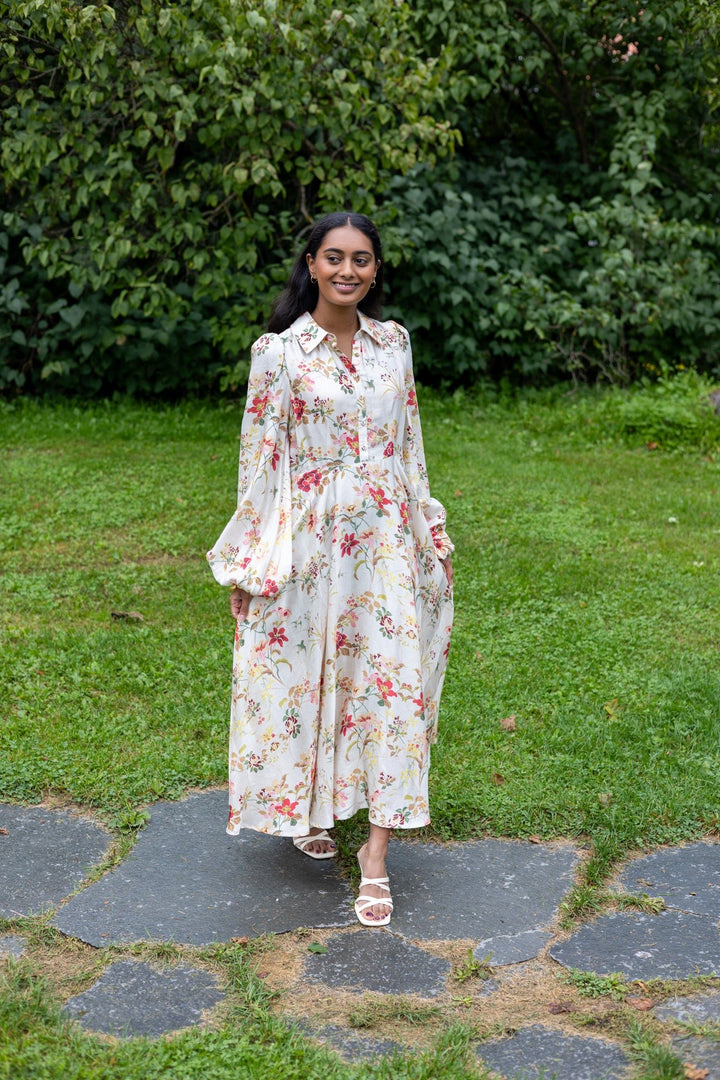 Viscose Shirt Dress Botanical | Kjoler | Smuk - Dameklær på nett