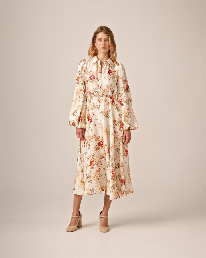 Viscose Shirt Dress Botanical | Kjoler | Smuk - Dameklær på nett