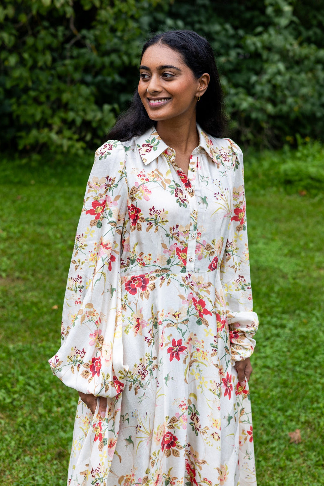 Viscose Shirt Dress Botanical | Kjoler | Smuk - Dameklær på nett