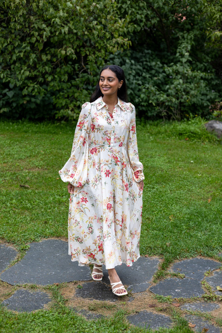 Viscose Shirt Dress Botanical | Kjoler | Smuk - Dameklær på nett