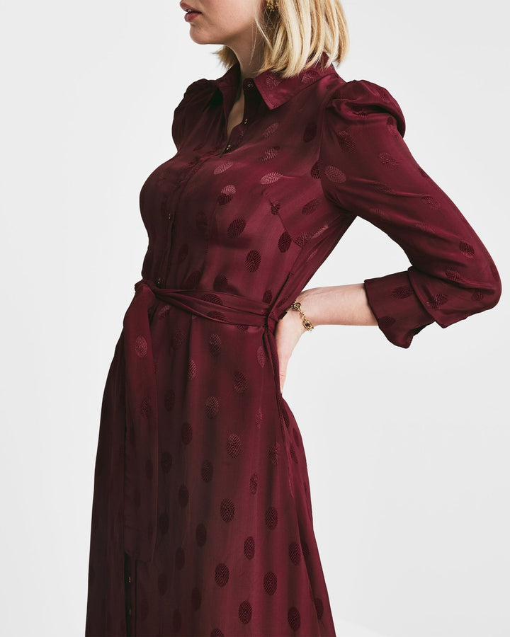 Viscose Shirt Dress Burgundy | Kjoler | Smuk - Dameklær på nett
