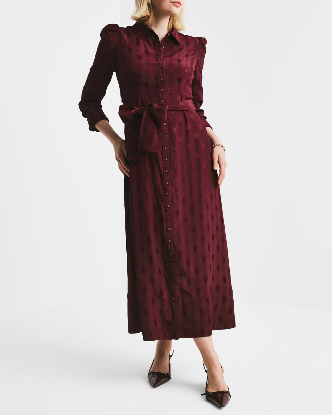 Viscose Shirt Dress Burgundy | Kjoler | Smuk - Dameklær på nett