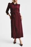 Viscose Shirt Dress Burgundy