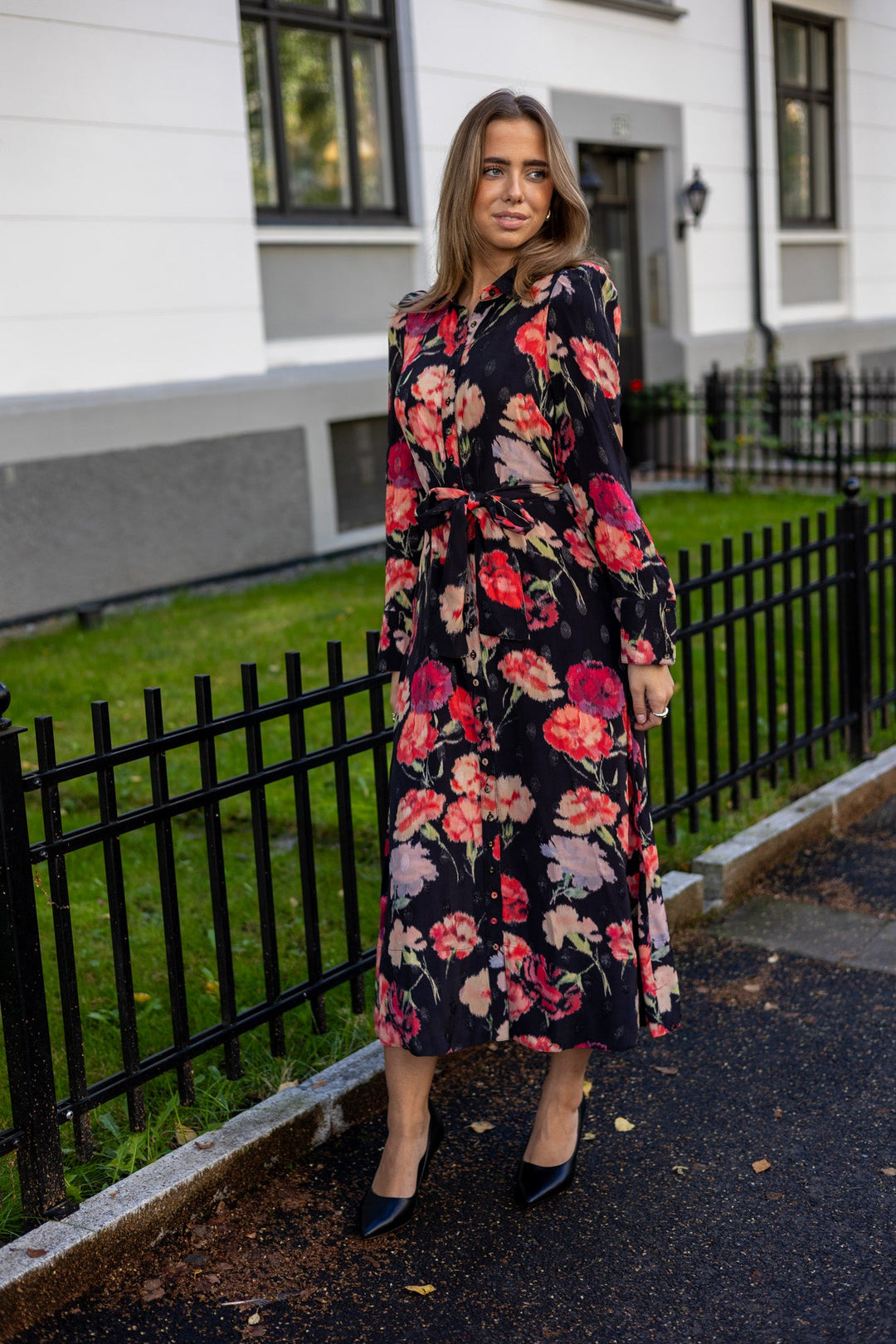 Viscose Shirt Dress Poppies | Kjoler | Smuk - Dameklær på nett