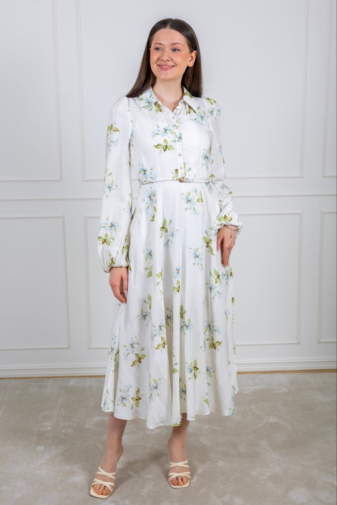 Viscose Shirt Dress Tea Garden | Kjoler | Smuk - Dameklær på nett