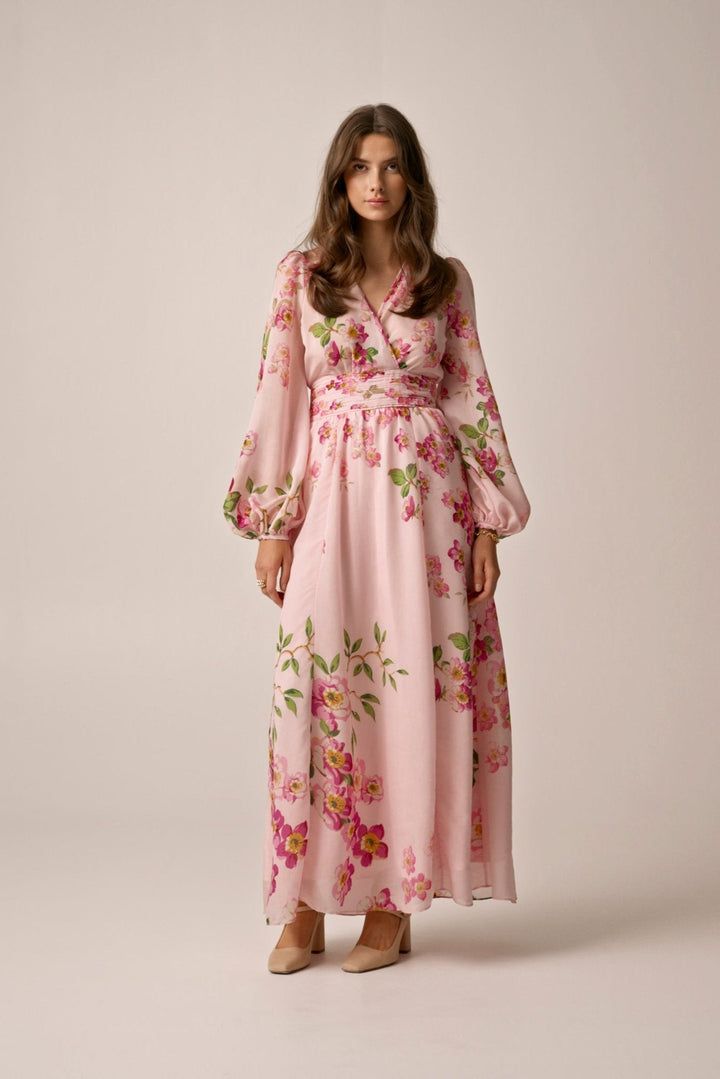 Viscose V - Neck Dress Cherry Blossom | Kjoler | Smuk - Dameklær på nett