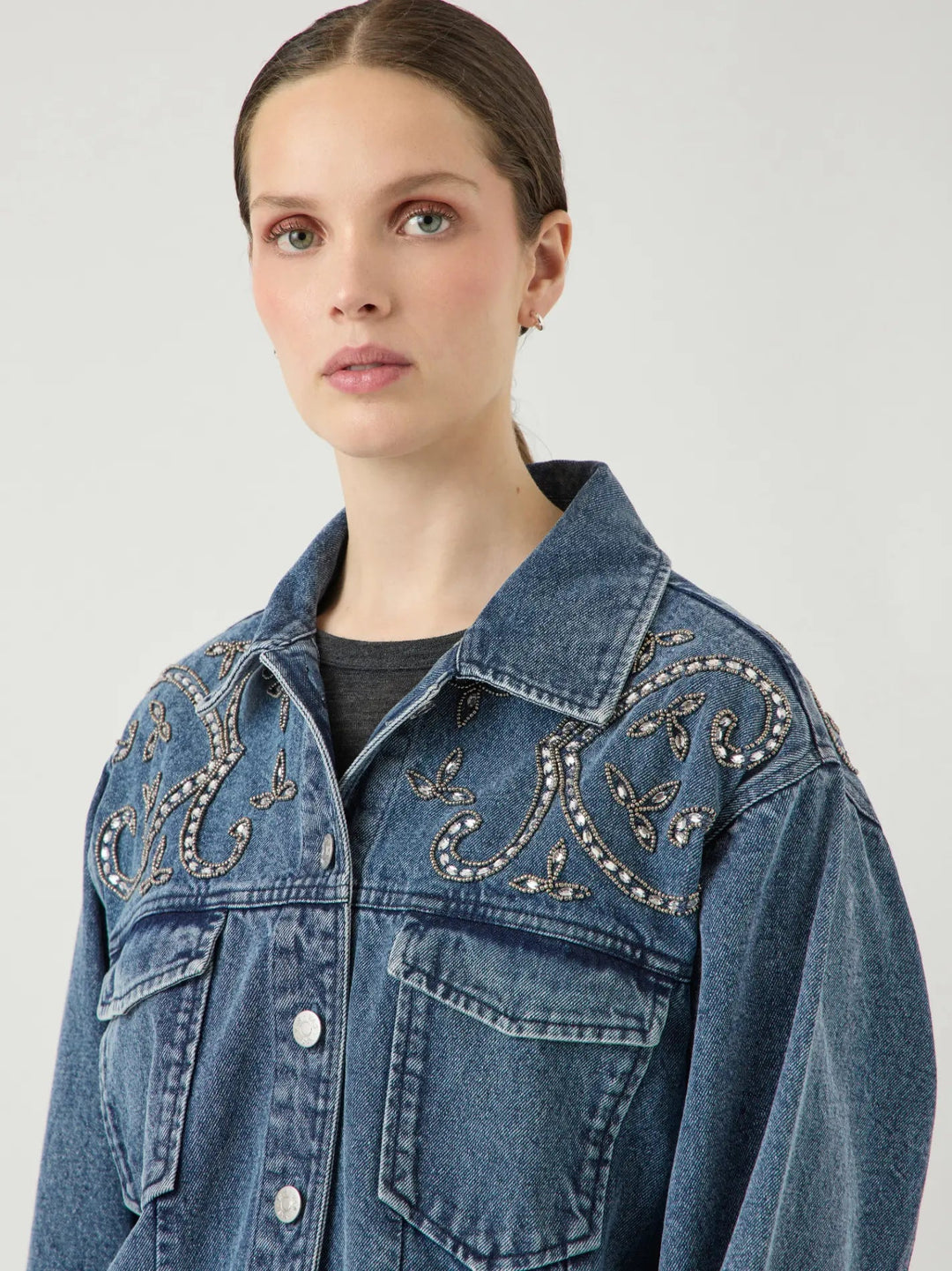 Vision Ls Denim Emb Jacket Light Blue Denim | Yttertøy | Smuk