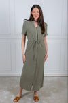 Viva-Damina Ss Ankle Sun Dress Vetiver