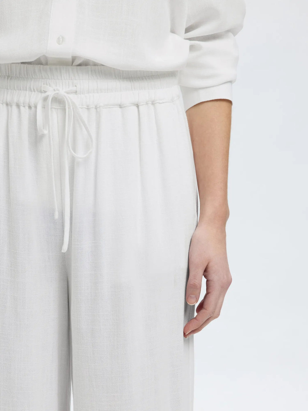 Viva - Gulia Hw Long Sun Pant Snow White | Bukser | Smuk