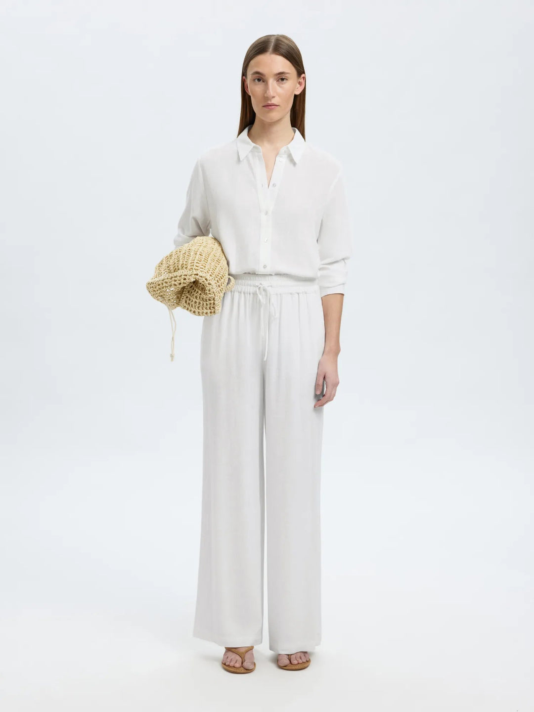 Viva - Gulia Hw Long Sun Pant Snow White | Bukser | Smuk