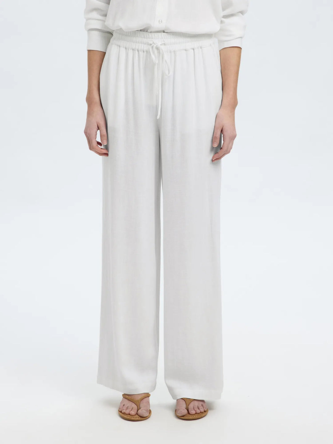 Viva - Gulia Hw Long Sun Pant Snow White | Bukser | Smuk