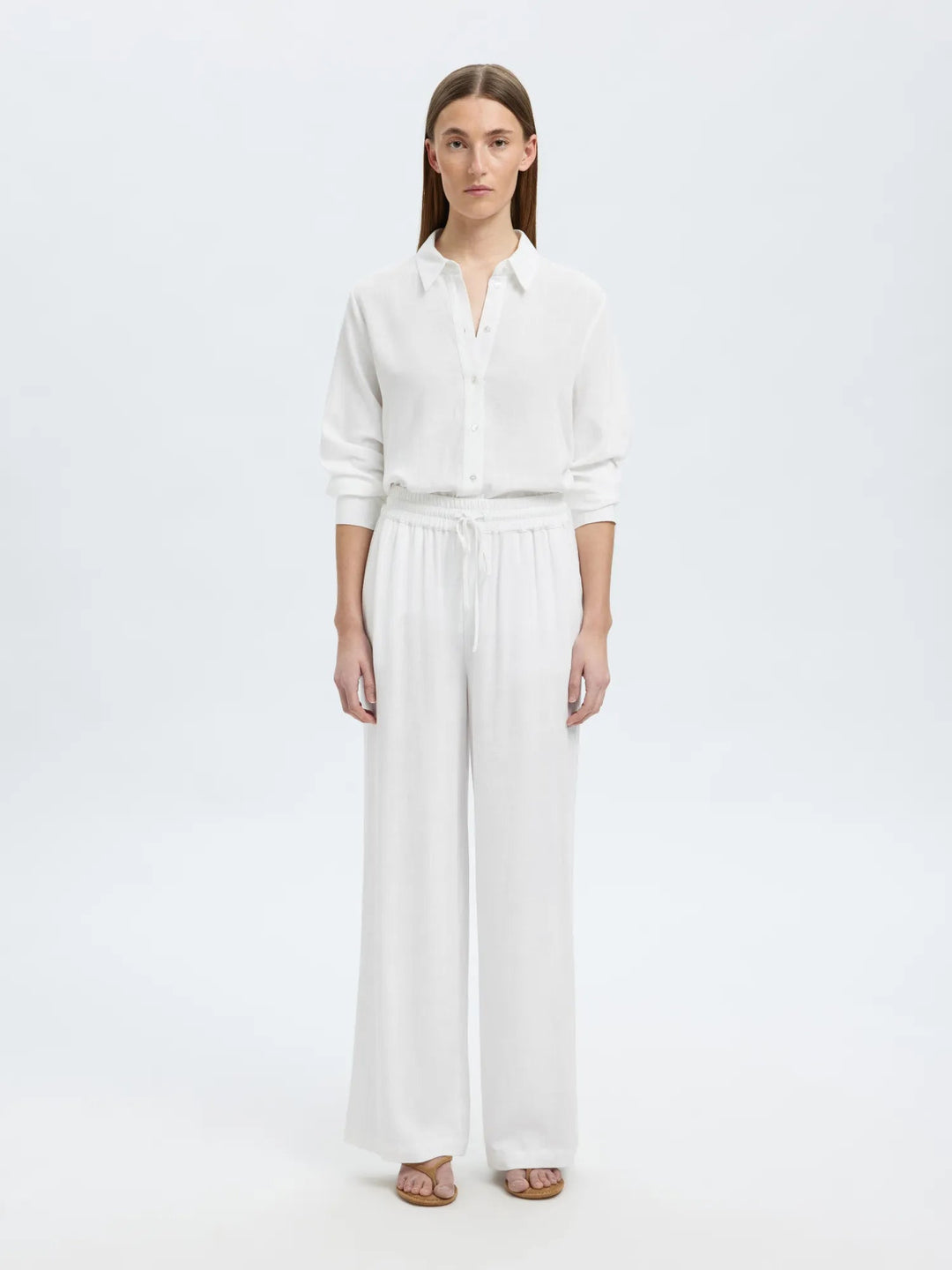 Viva - Gulia Hw Long Sun Pant Snow White | Bukser | Smuk