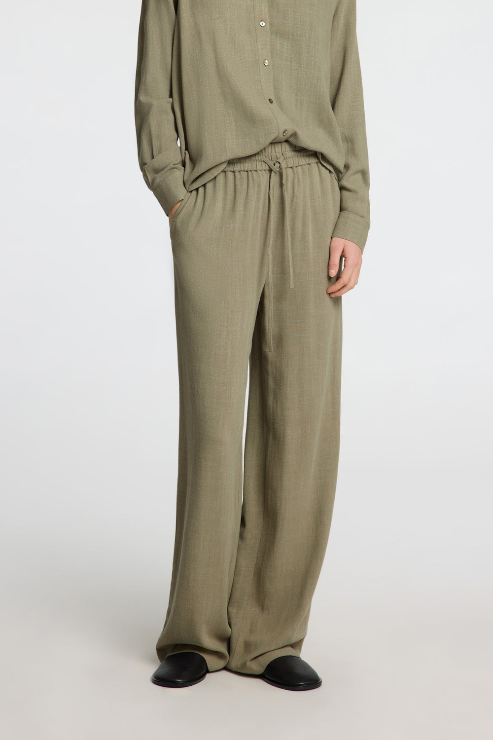 Viva - Gulia Hw Long Sun Pant Vetiver | Bukser | Smuk - Dameklær på nett