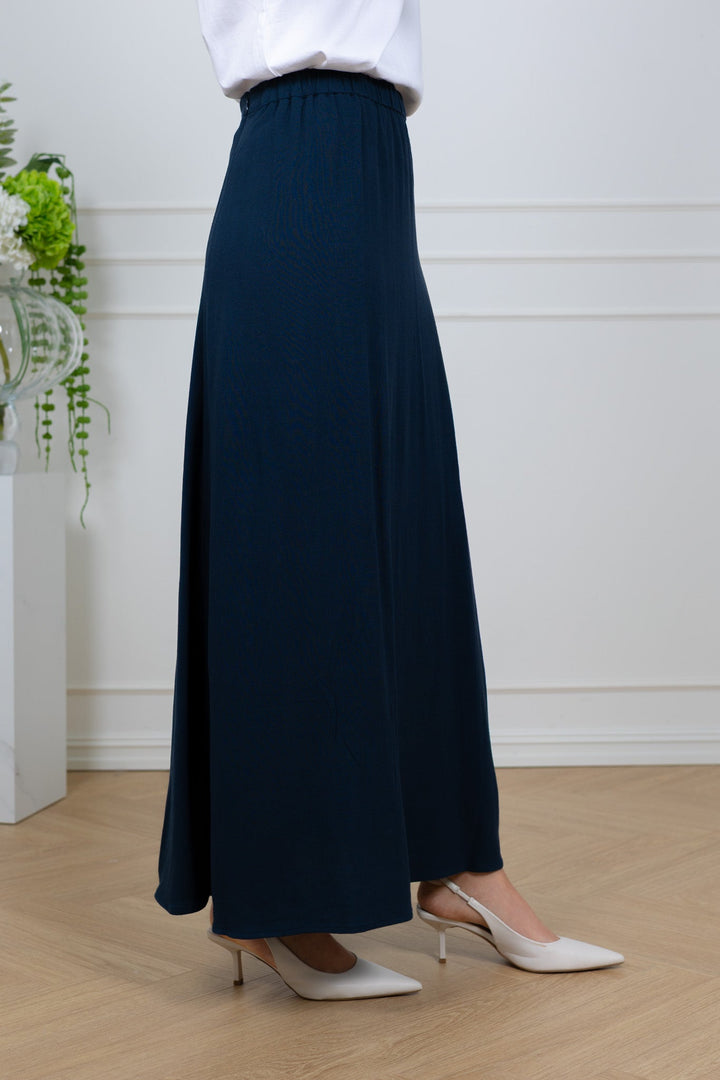 Viva Hw Ankle Linen Blend Skirt Dark Sapphire | Skjørt | Smuk