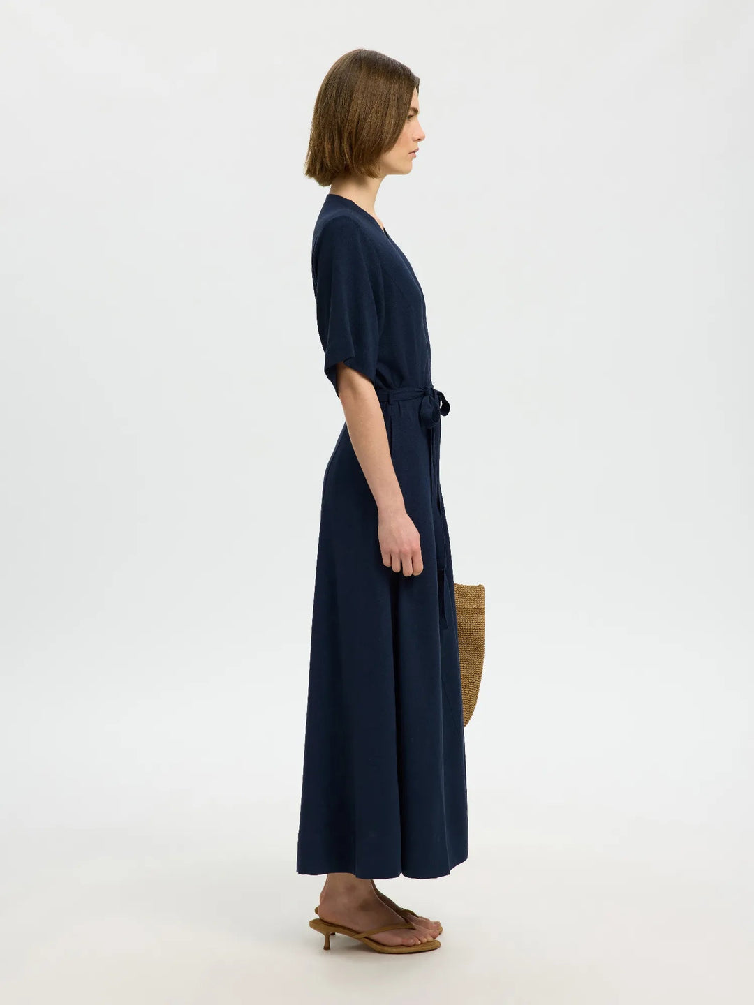 Viva Regular Linen Blend Dress Dark Sapphire | Kjoler | Smuk