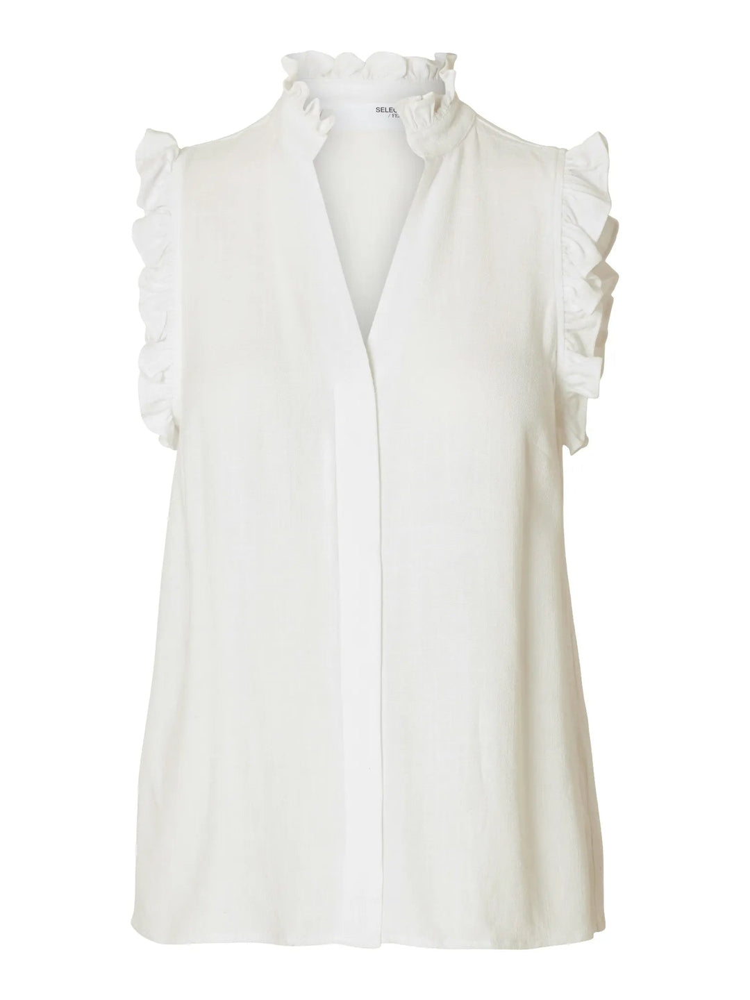 Viva Sl Sun Ruffle Top Snow White | Skjorter og bluser | Smuk