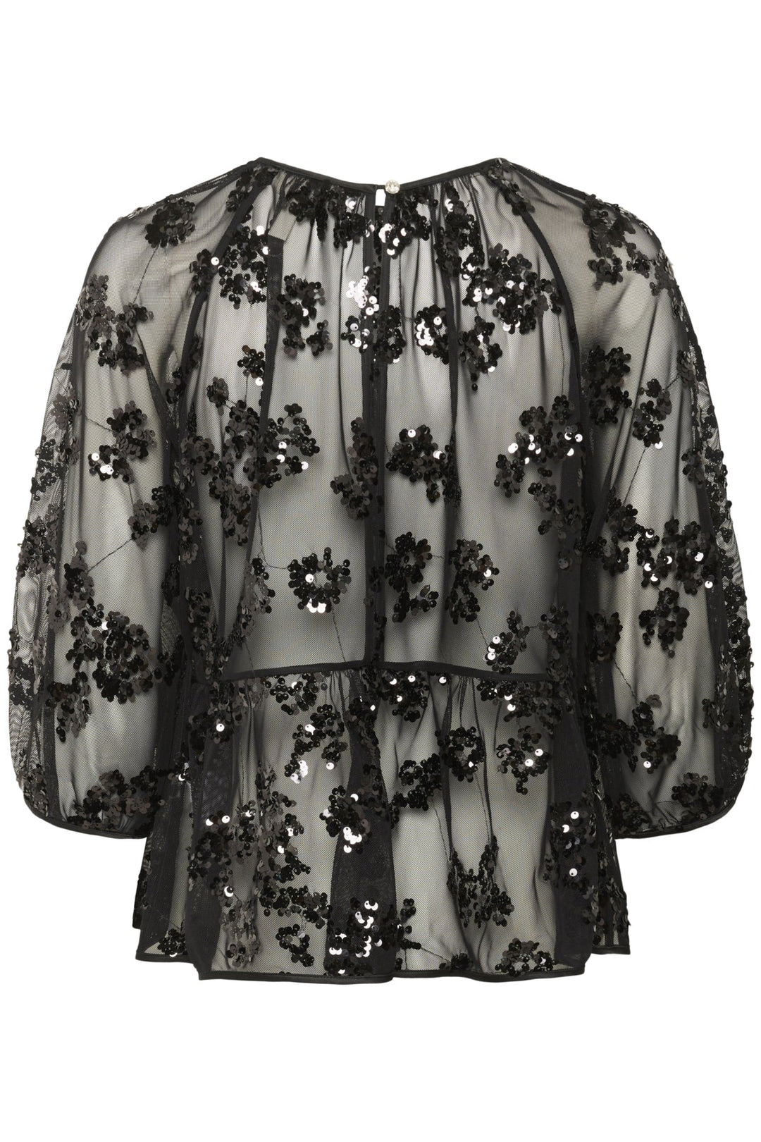 Vivan Blouse Black Sequins On Mesh | Skjorter og bluser | Smuk - Dameklær på nett