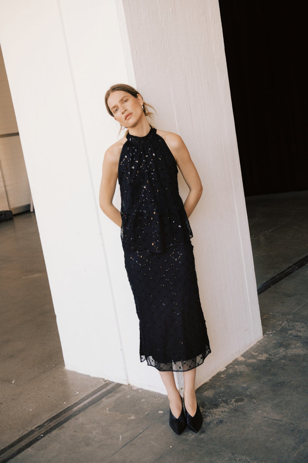 Vivika Skirt Black Placed Sequins | Skjørt | Smuk
