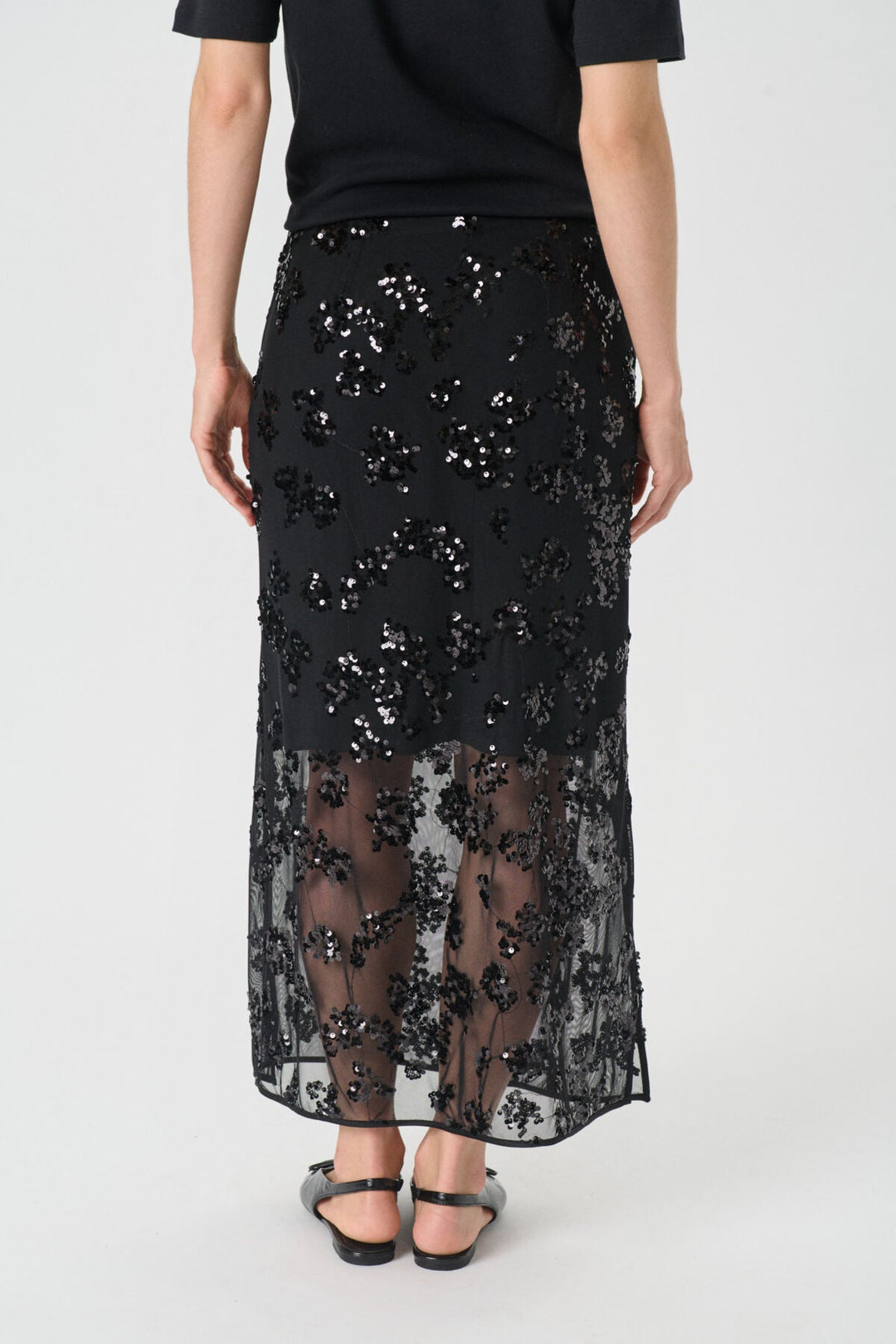 Vivika Skirt Black Sequins On Mesh | Skjørt | Smuk - Dameklær på nett