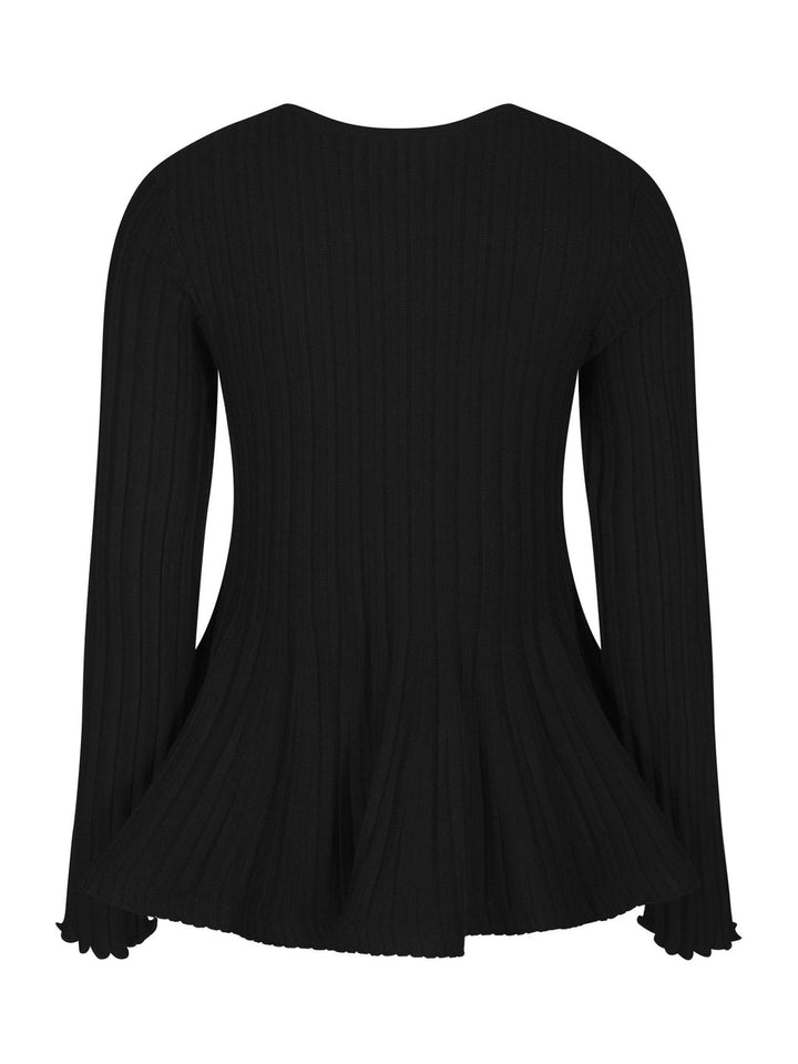 Wallina Peplum Knit Blouse Black | Genser | Smuk