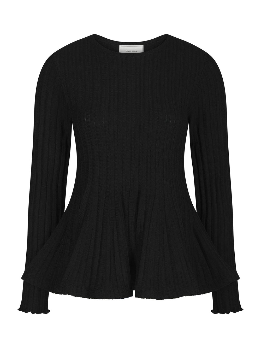 Wallina Peplum Knit Blouse Black | Genser | Smuk