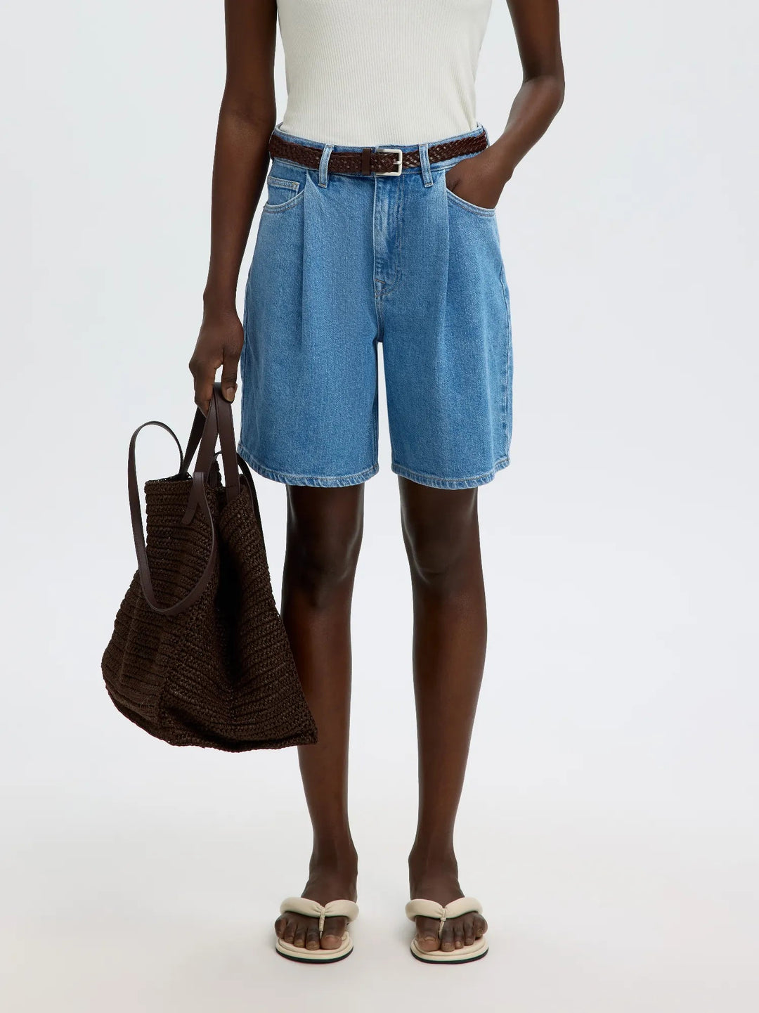 Wide Merle - Kori Hw Denim Shorts Light Blue Denim | Shorts | Smuk