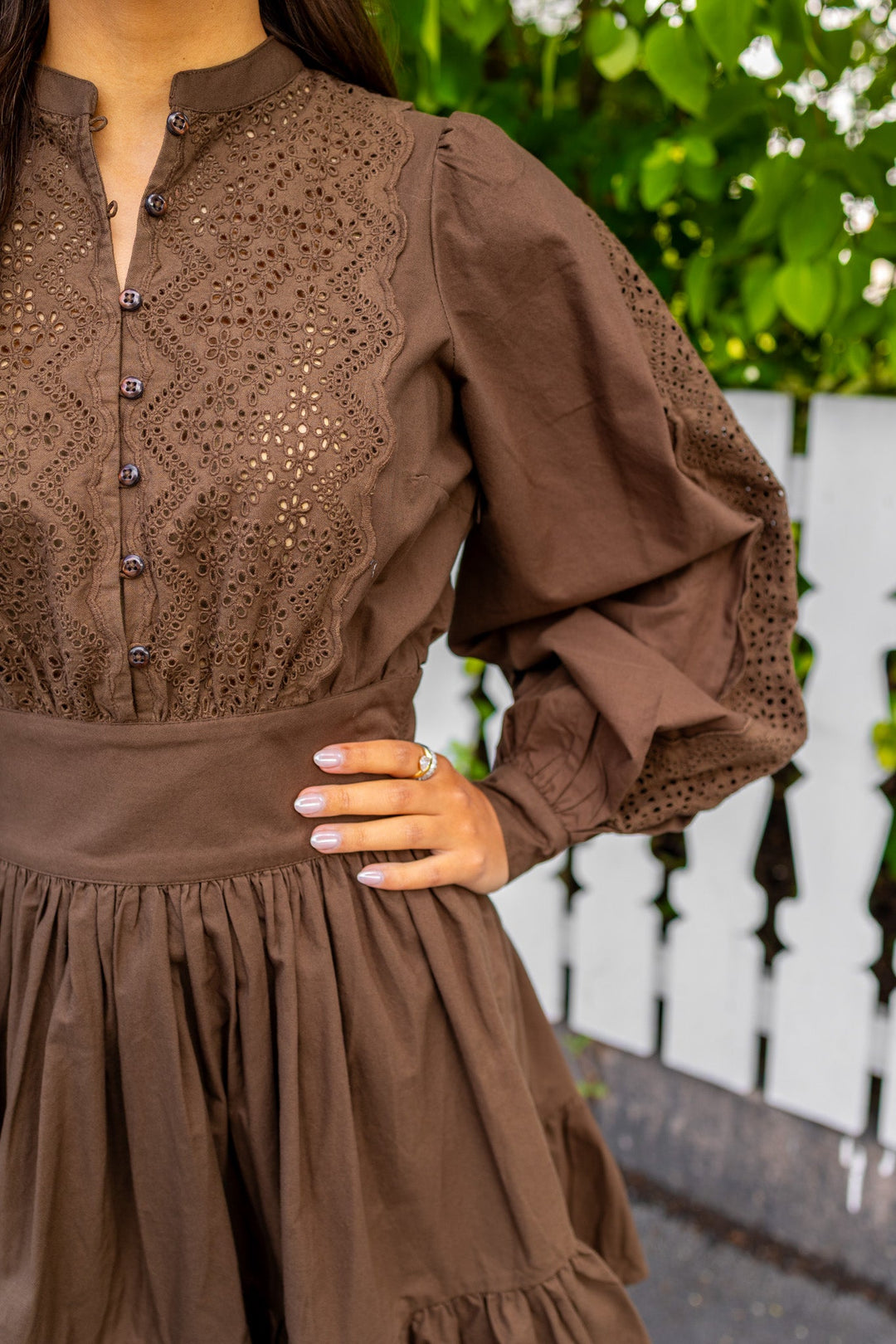 Winter Cotton Mini Dress Brown | Kjoler | Smuk