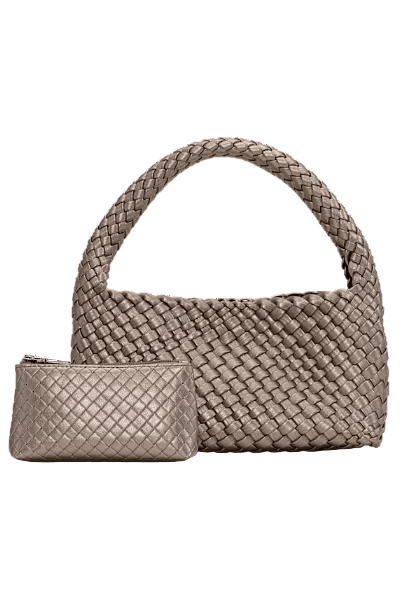 Woven Mini Bag + Pouch Champagne | Vesker | Smuk