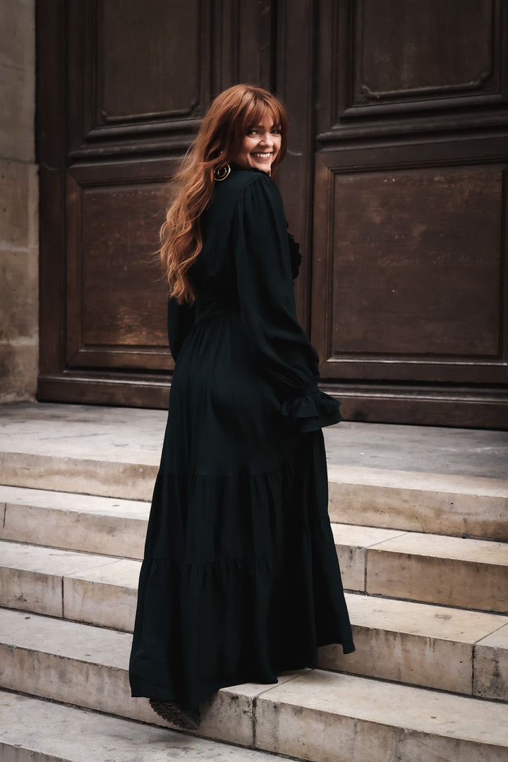 Wow Party Frill Dress Dark Green | Kjoler | Smuk - Dameklær på nett