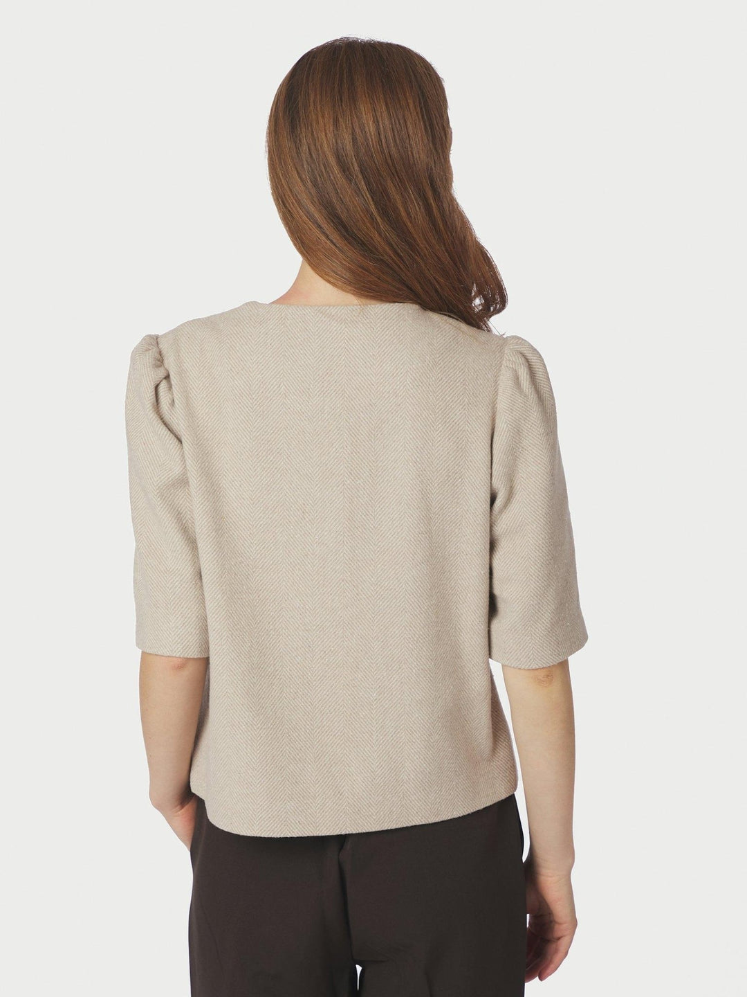 Xanthe Light Herringbone Blazer Sand | Blazer | Smuk