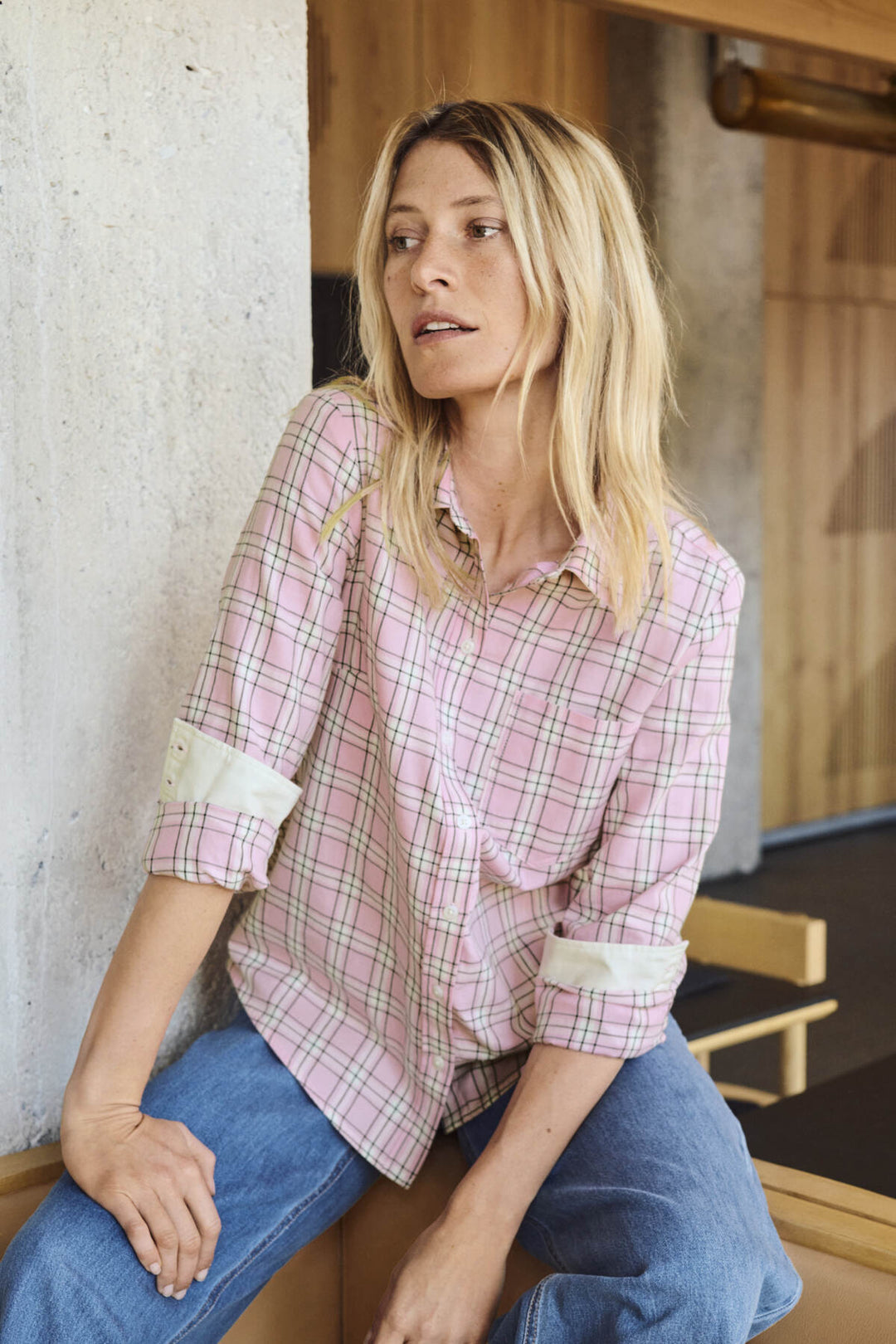 Yana Shirt Pink Check | Skjorter og bluser | Smuk