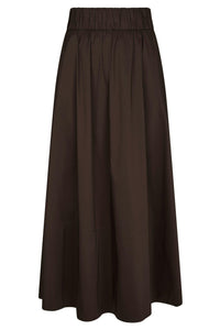 Yara Poplin Skirt Chocolate Brown