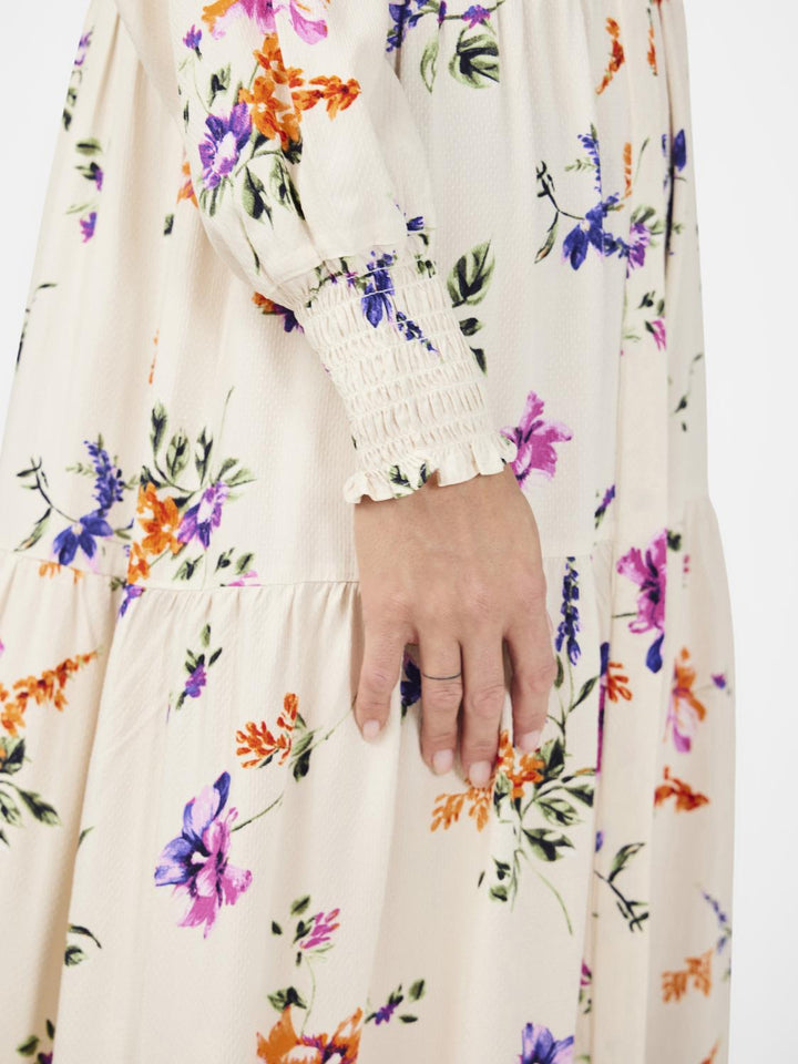 Yasasina Ls Long Shirt Dress Whitecap Gray Botanica Print | Kjoler | Smuk - Dameklær på nett