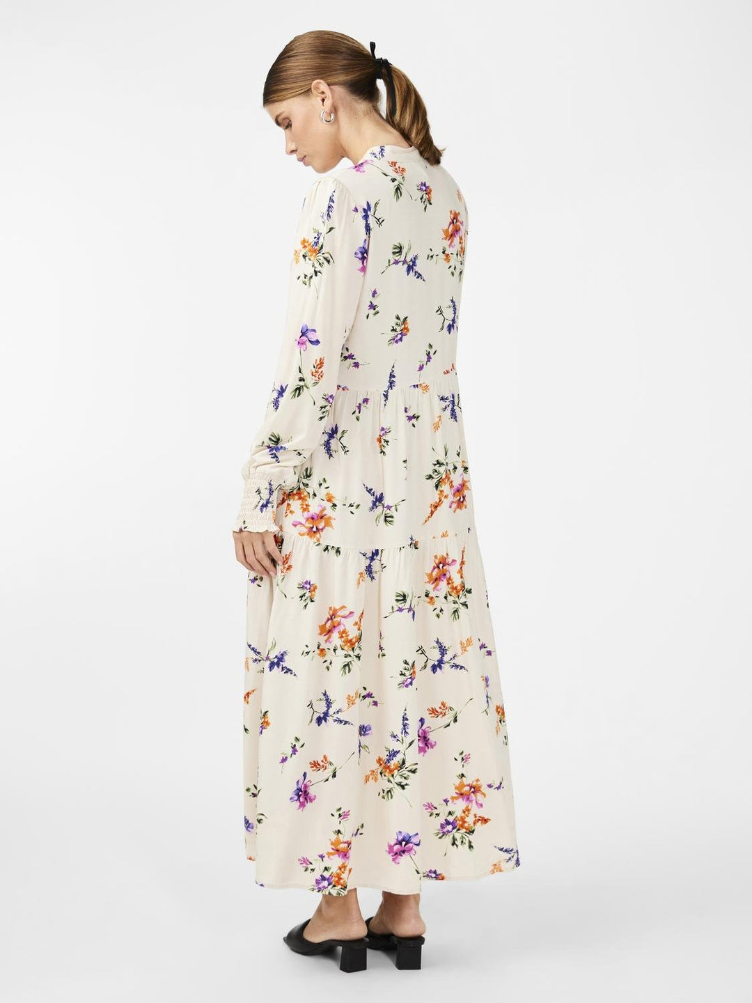 Yasasina Ls Long Shirt Dress Whitecap Gray Botanica Print | Kjoler | Smuk - Dameklær på nett