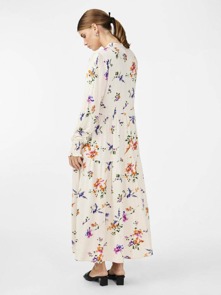 Yasasina Ls Long Shirt Dress Whitecap Gray Botanica Print | Kjoler | Smuk - Dameklær på nett