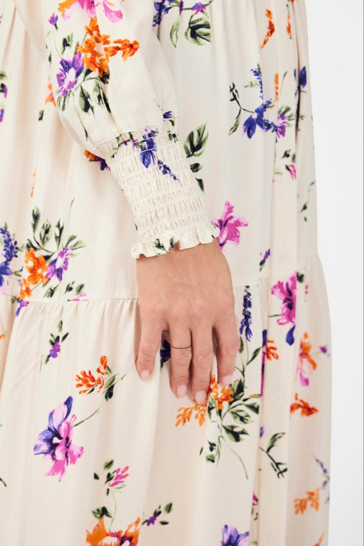Yasasina Ls Long Shirt Dress Whitecap Gray Botanica Print | Kjoler | Smuk - Dameklær på nett