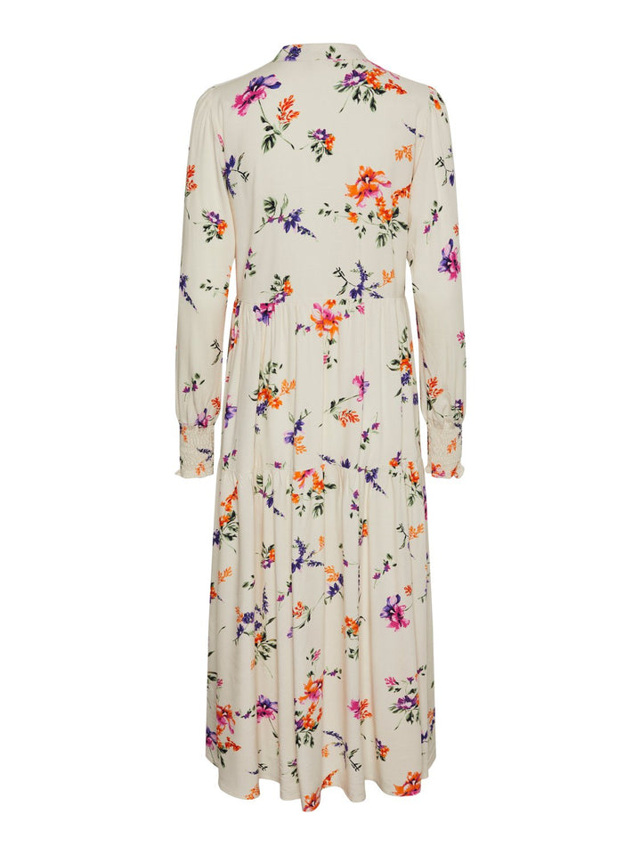 Yasasina Ls Long Shirt Dress Whitecap Gray Botanica Print | Kjoler | Smuk - Dameklær på nett