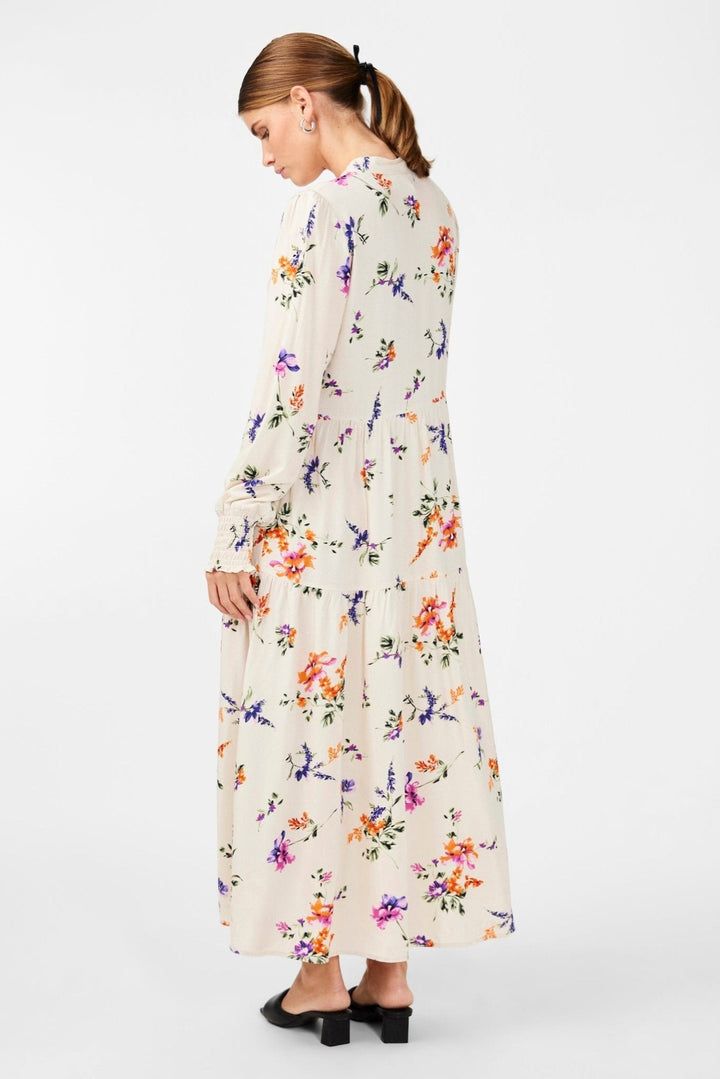 Yasasina Ls Long Shirt Dress Whitecap Gray Botanica Print | Kjoler | Smuk - Dameklær på nett