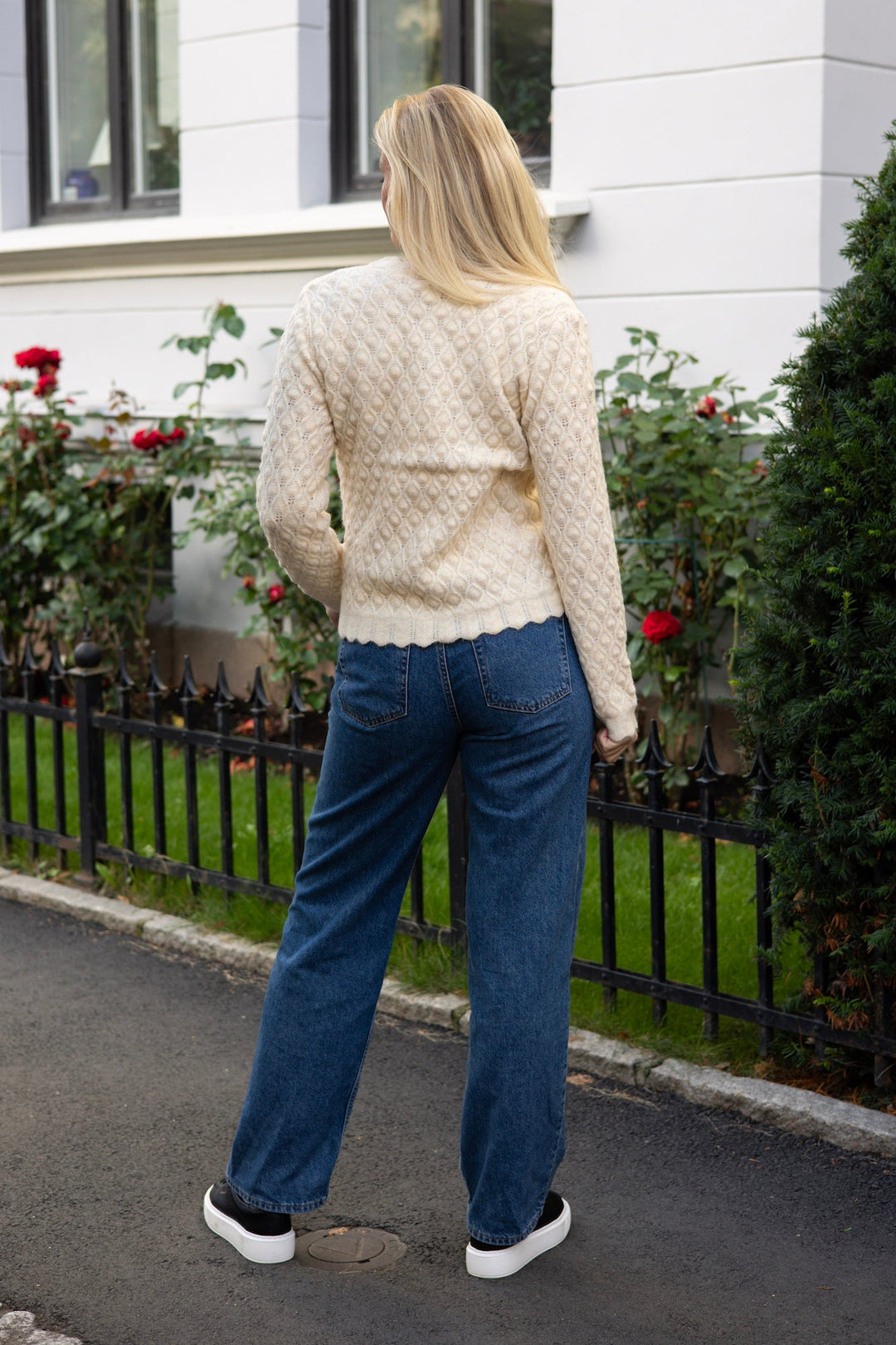 Yasbubble Ls Knit Cardigan Birch