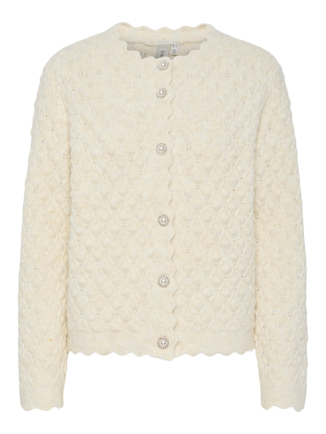 Yasbubble Ls Knit Cardigan Birch