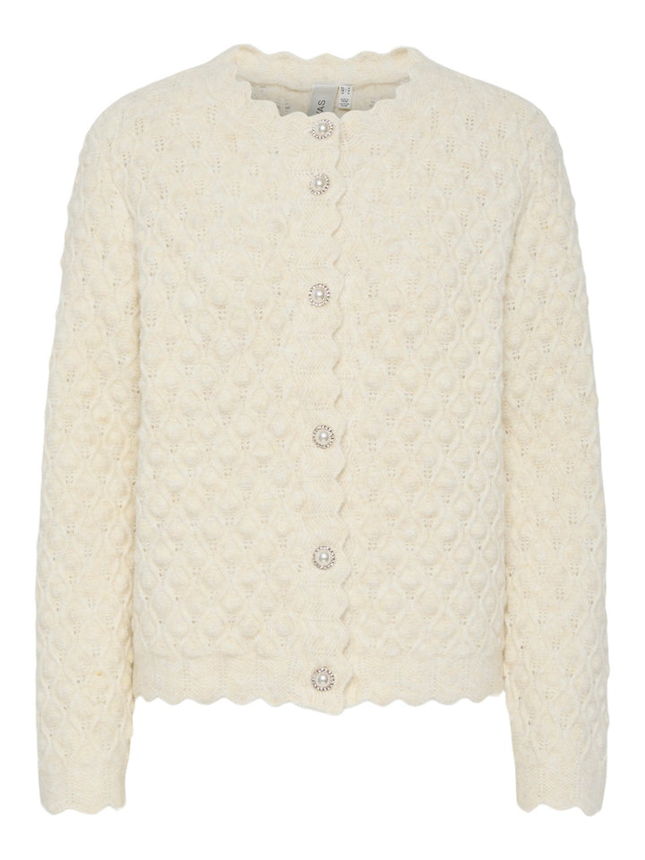 Yasbubble Ls Knit Cardigan Birch