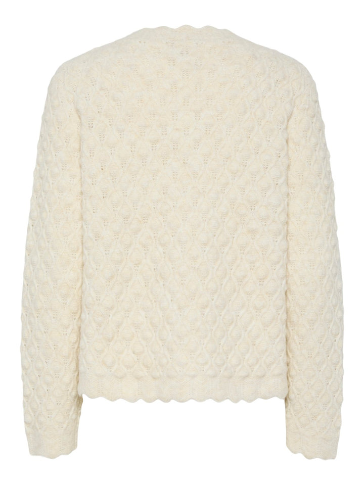 Yasbubble Ls Knit Cardigan Birch