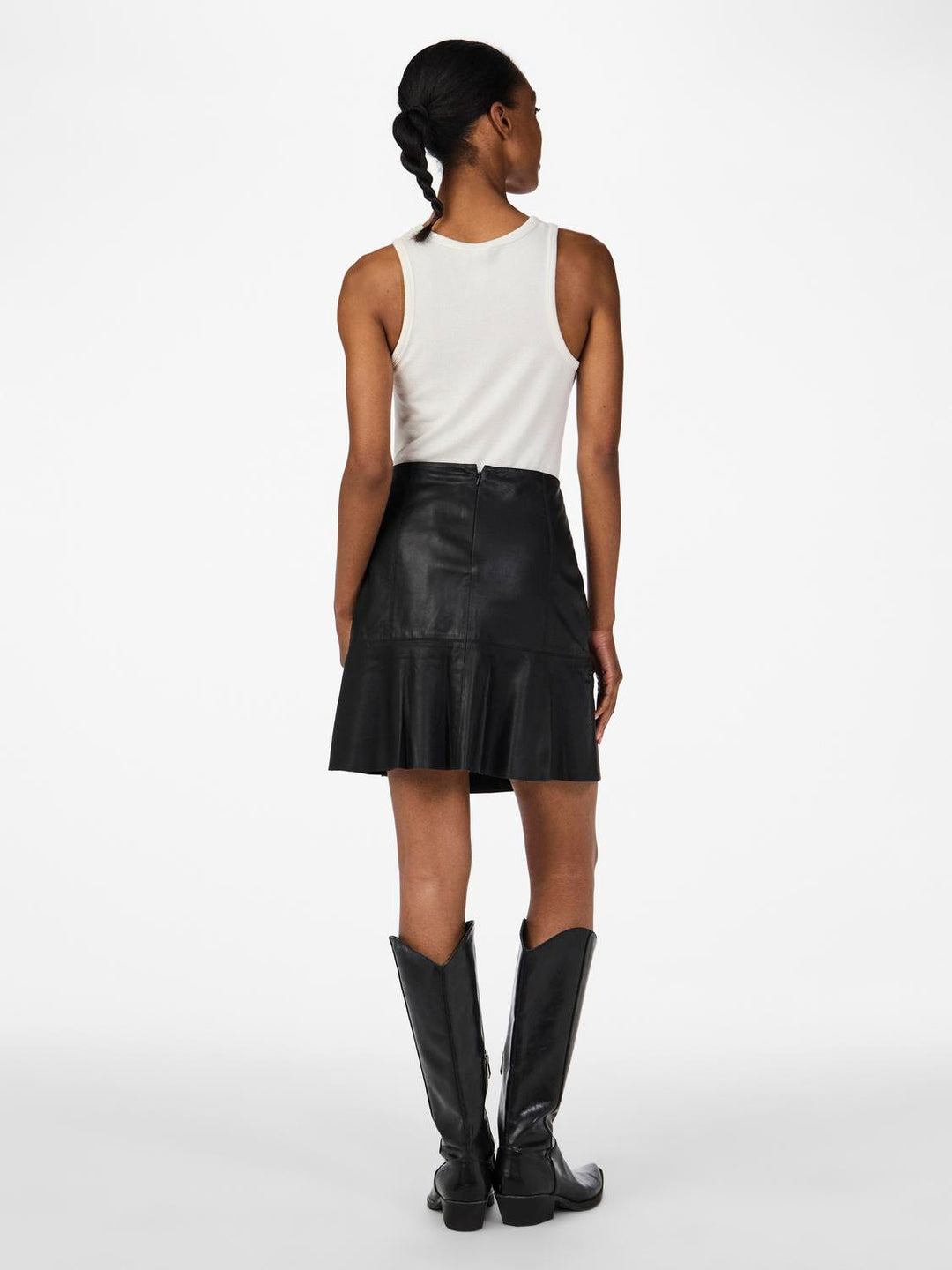 Yascolly Mw Naplon Leather Skirt Black | Skjørt | Smuk - Dameklær på nett