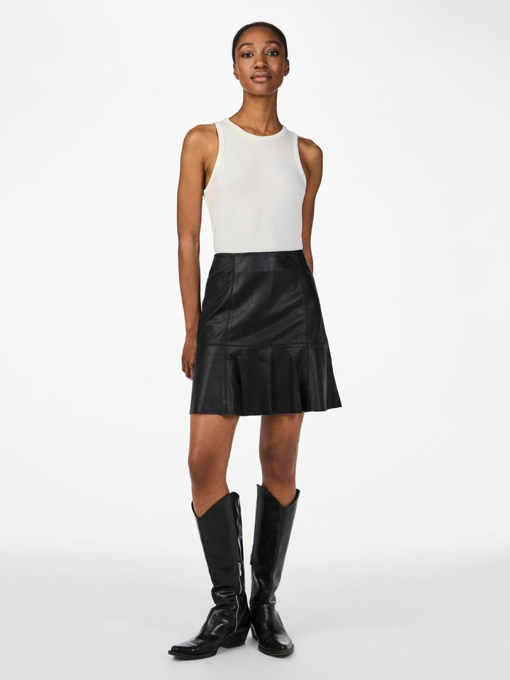 Yascolly Mw Naplon Leather Skirt Black | Skjørt | Smuk - Dameklær på nett