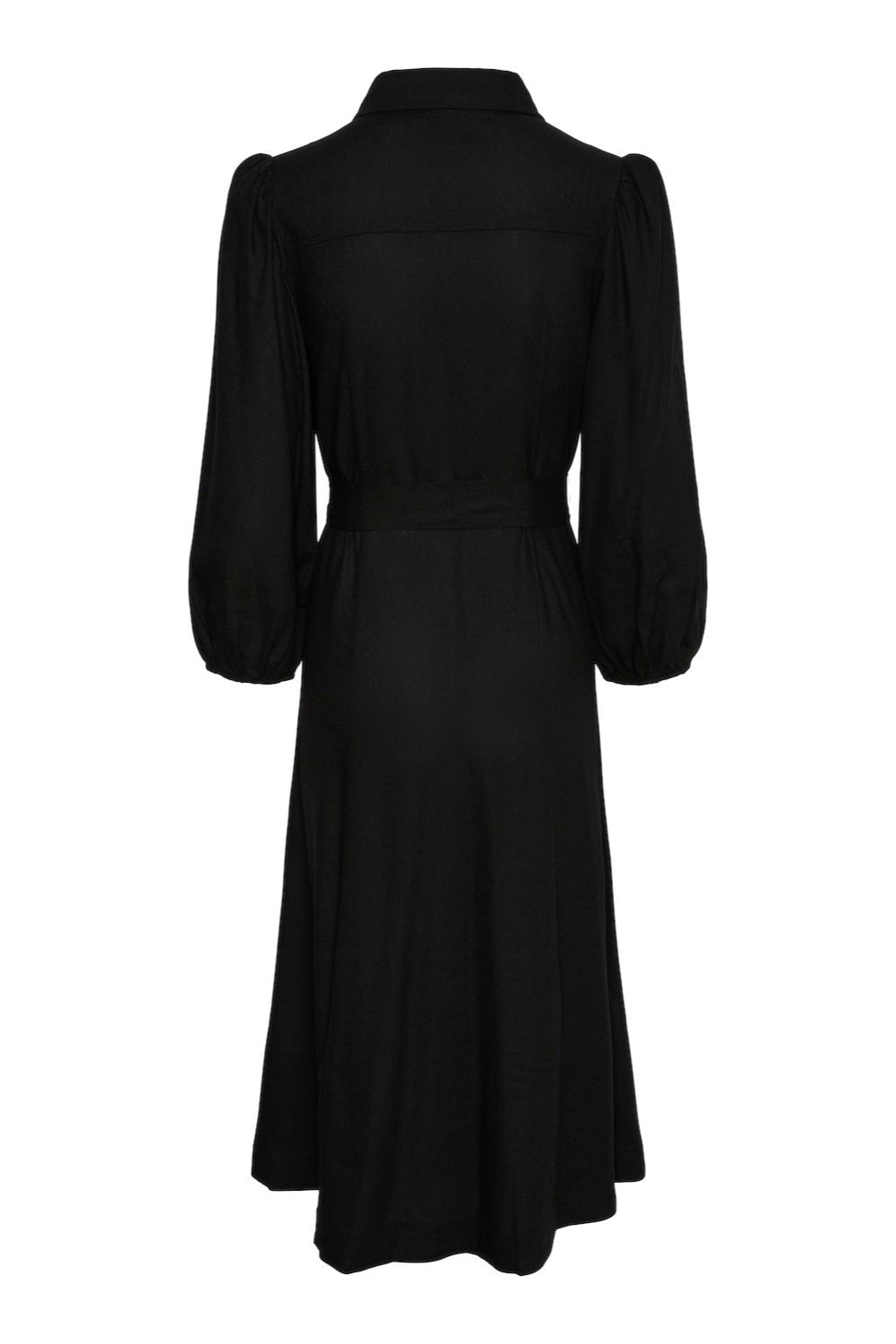 Yasflaxy 3/4 Linen Shirt Dress Black | Kjoler | Smuk - Dameklær på nett