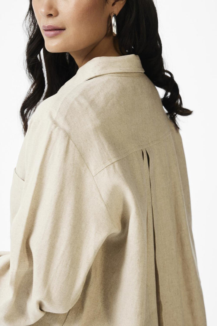 Yasflaxy Ls Linen Shirt Birch | Skjorter og bluser | Smuk - Dameklær på nett