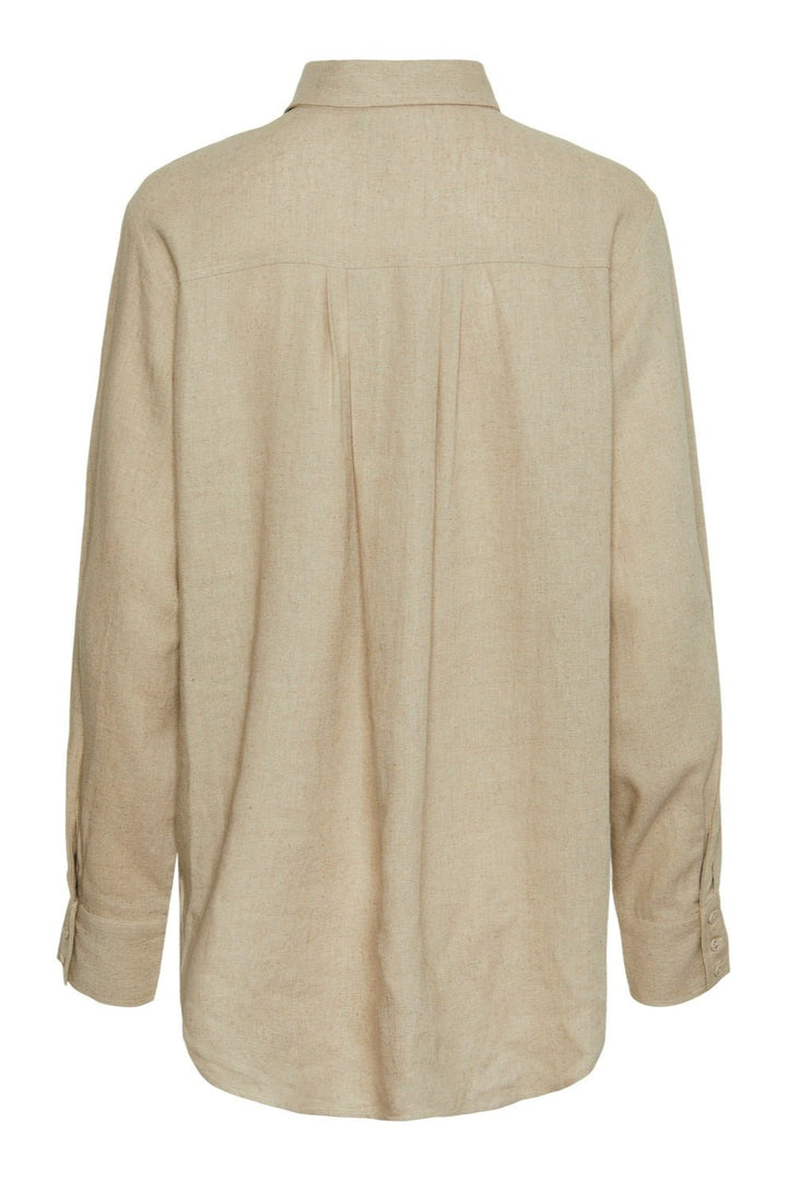 Yasflaxy Ls Linen Shirt Birch | Skjorter og bluser | Smuk - Dameklær på nett