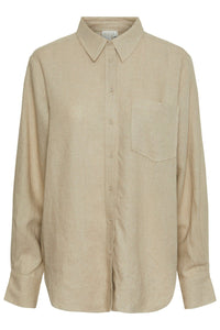 Flaxy Ls Linen Shirt Birch