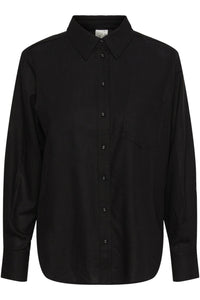 Flaxy Ls Linen Shirt Black