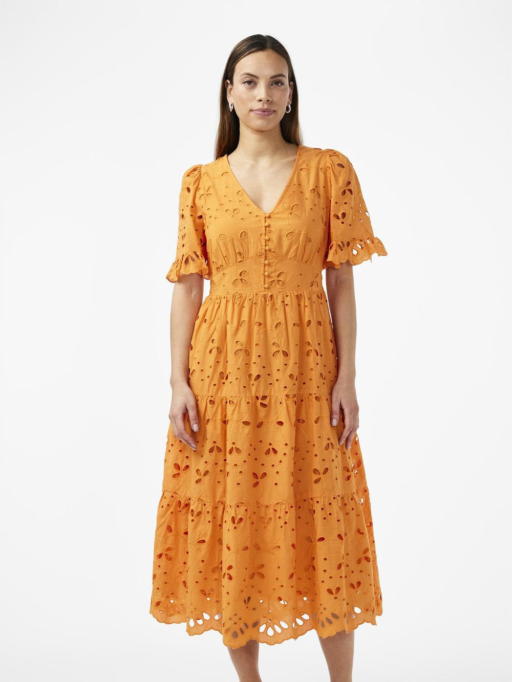Yaskanikka 2/4 Midi Dress Vibrant Orange | Kjoler | Smuk - Dameklær på nett